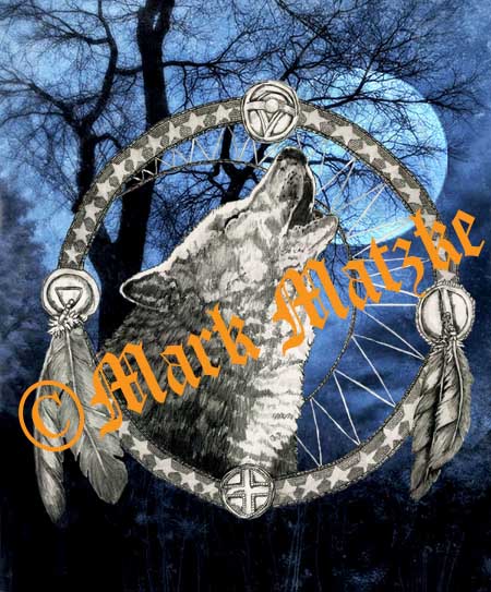 Wolf in Dreamcatcher color